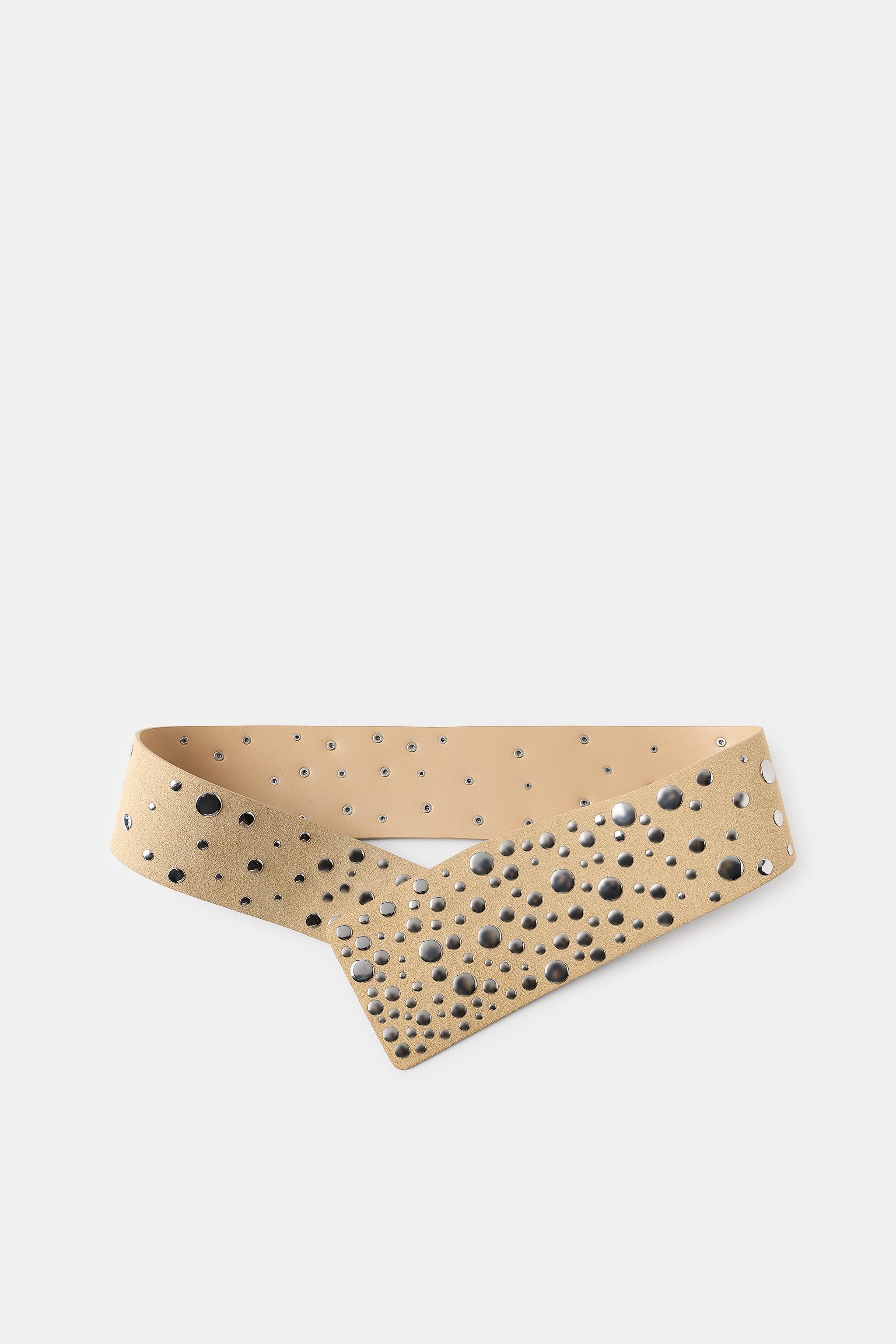 CEINTURE LARGE EN CUIR 100% CLOUS